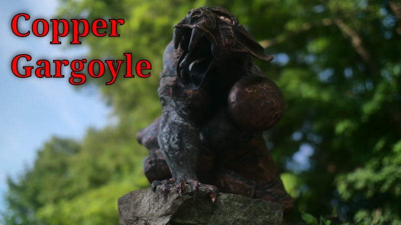 Copper Gargoyle Sculpture Made From Repurposed Pots and