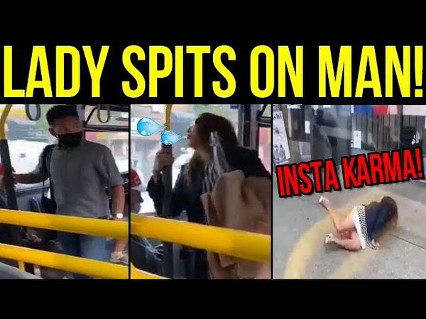 Maskless Woman Spitting On Bus Passenger In