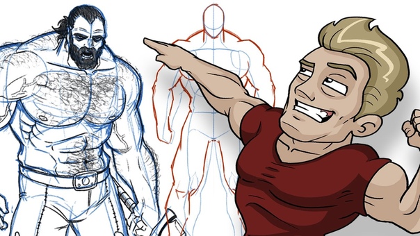 How to Draw BIG BADASS DUDES Extreme Male Muscle Anatomy