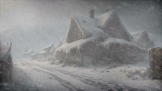 Blizard winter frozen abandoned village I Relax - study - sleep