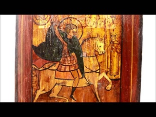 Старинная икона святой Георгий Победоносец. Россия, XIX век.