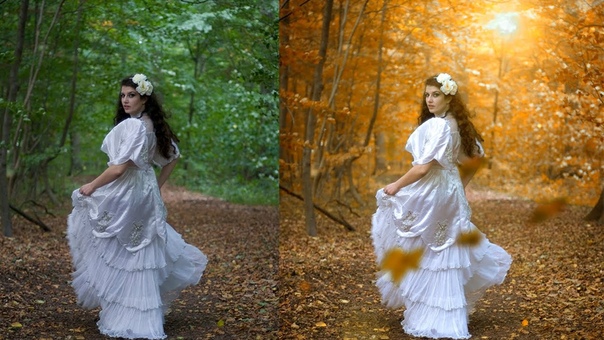 Autumn color effect, Photoshop tutorial, Soft light