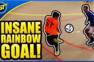 Perfect Skills | SkillTwins INSANE RAINBOW + NUTMEG Futsal Goal!