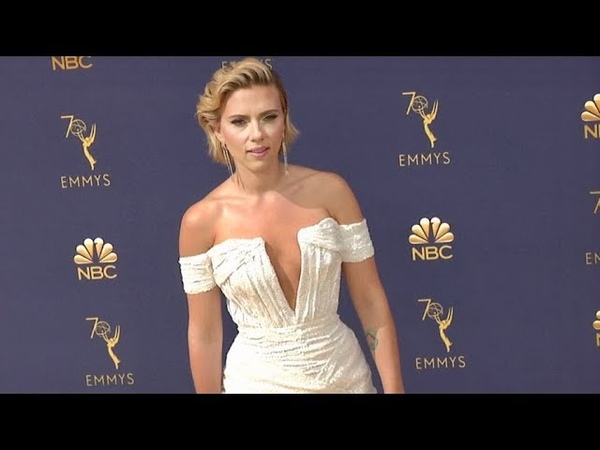 Scarlett Johansson on the red carpet for the 70th Emmy Awards in Los