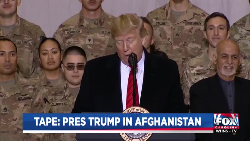 Tape playback President Trumps surprise visit to troops in Afghanistan