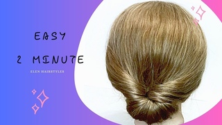 💦🍓 QUICK BUN FOR SHORT AND MEDIUM HAIR |  БЫСТРЫЙ ПУЧОК ДЛЯ КОРОТКИХ И СРЕДНИХ ВОЛОС