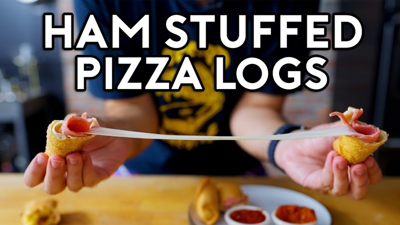 Deep Fried Ham Cheese Pizza Logs, Football