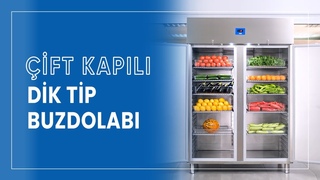 GN 2/1 Raflı Çift Kapılı Dik Tip Buzdolabı