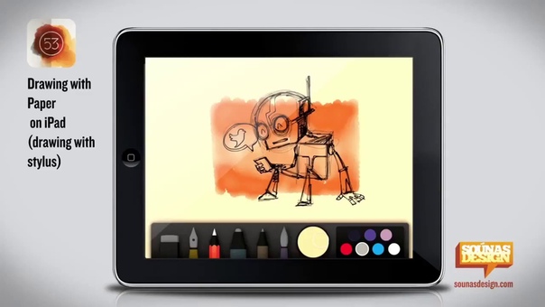 Drawing on i Pad with Paper 53 app video,